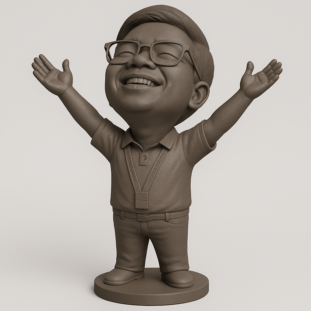 face anatomy 3d model-create 3d face model from photo_Joyful Figurine with Outstretched Arms