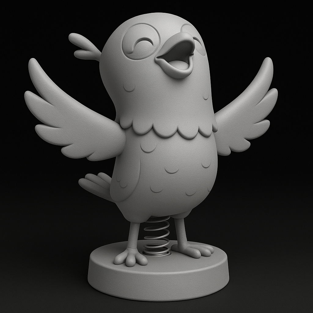 face anatomy 3d model-create 3d face model from photo_Spring-Loaded Cheerful Bird