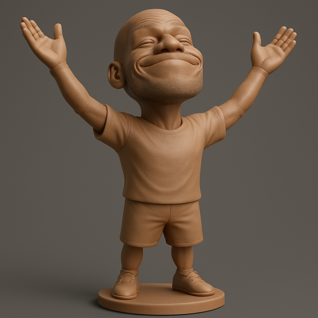face to 3d model ai-3D portrait printing from photo_Happy Guy Figurine - Uplifting Desk Buddy