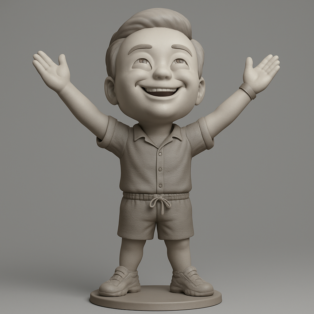 face anatomy 3d model-create 3d face model from photo_Uplifting Happy Kid Collectible Statue