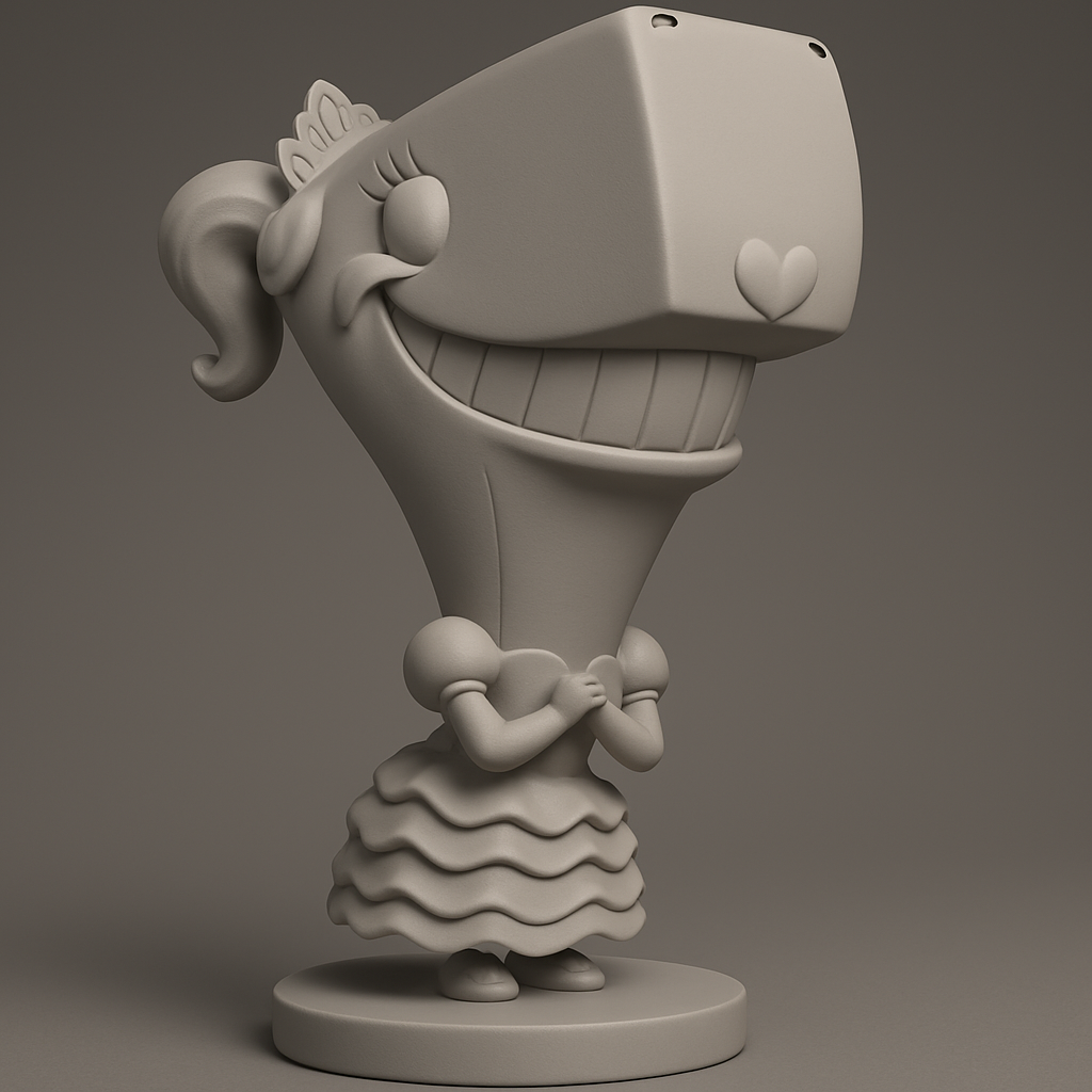 silhouette 3d printer maker-3d portrait printing_Whimsical Princess Character Bust for Fun Displays