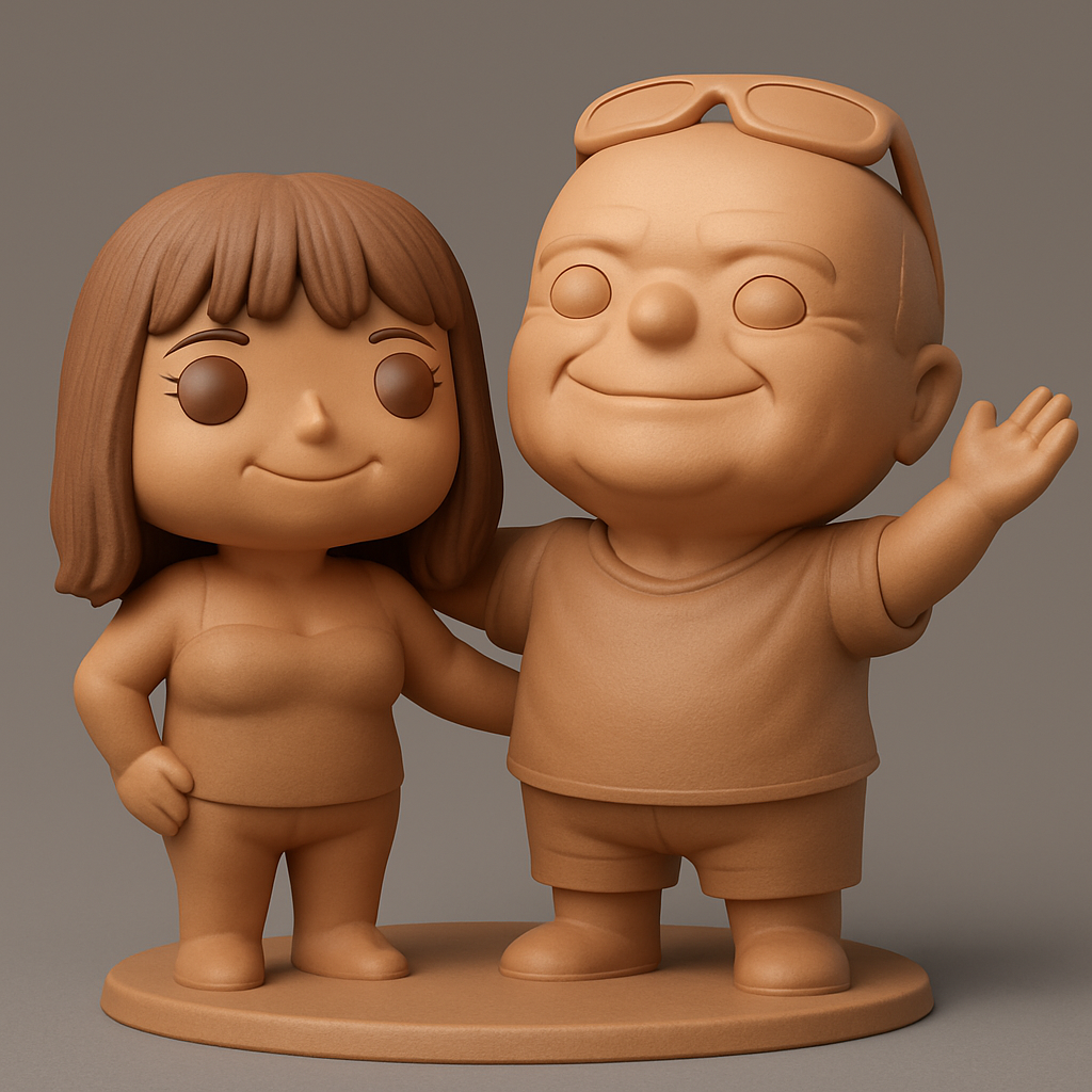 face to 3d model ai-3D portrait printing from photo_Charming Chibi Couple: Celebrate Love & Memories