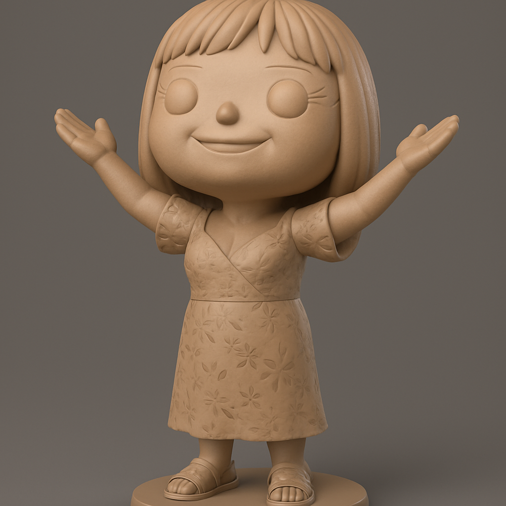 face anatomy 3d model-create 3d face model from photo_Sweet Smiling Girl Statue: Spread Happiness with 3D Print