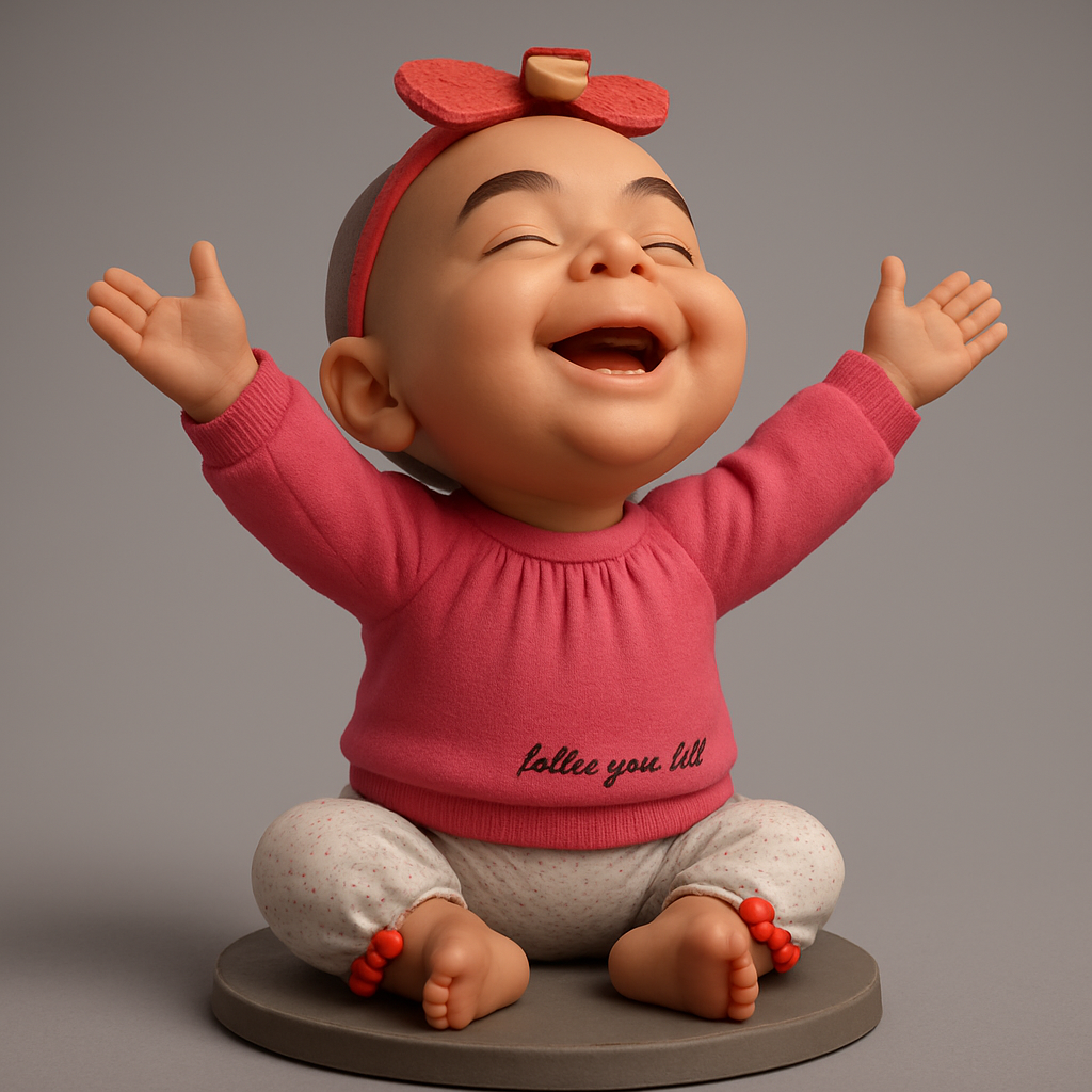 face anatomy 3d model-create 3d face model from photo_Happy Baby Figurine - Spread Smiles & Warmth