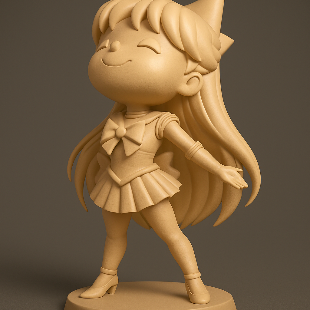 silhouette 3d printer maker-3d portrait printing_Charming Anime Figurine for 3D Printing