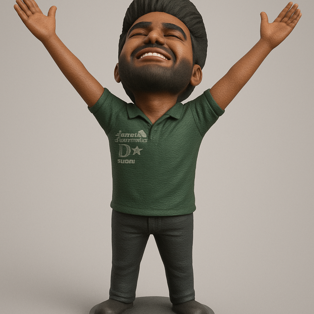 face anatomy 3d model-create 3d face model from photo_Uplifting Joyful Man Caricature: Celebrate Success!