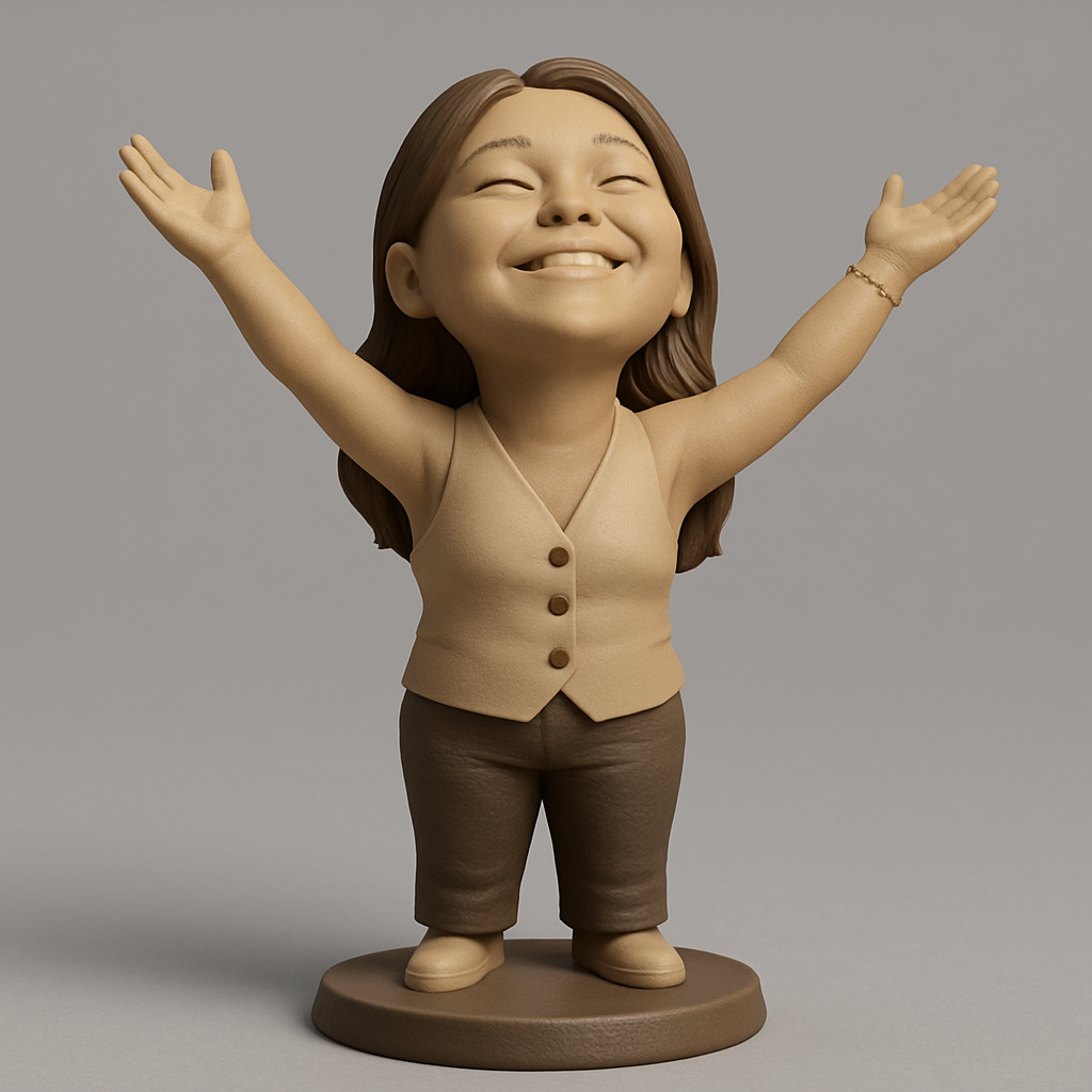 face anatomy 3d model-create 3d face model from photo_Embrace Joy Figurine: Happy Outstretched Arms