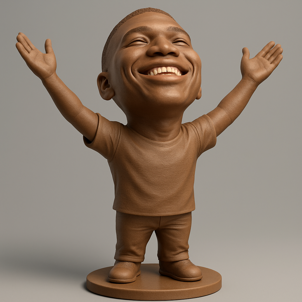face anatomy 3d model-create 3d face model from photo_Joyful Bobblehead Statue - Spread Happiness!