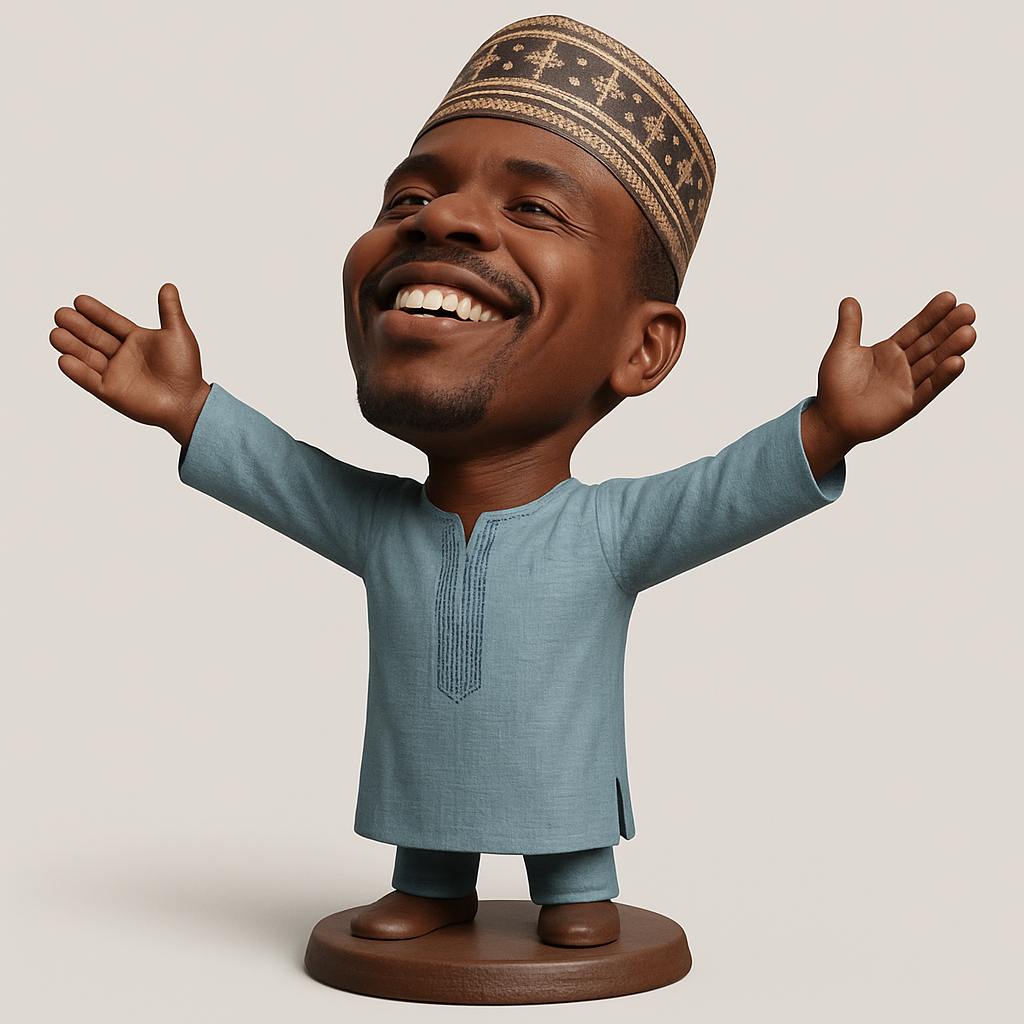 face anatomy 3d model-create 3d face model from photo_Vibrant African Cultural Bobblehead - Embrace Joy!