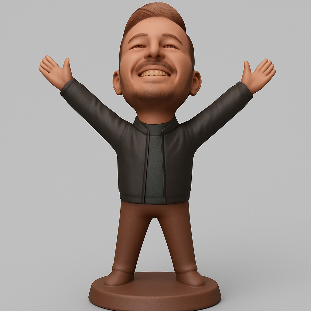 silhouette 3d printer maker-3d portrait printing_Happy Man Desk Buddy: Celebrate Success!