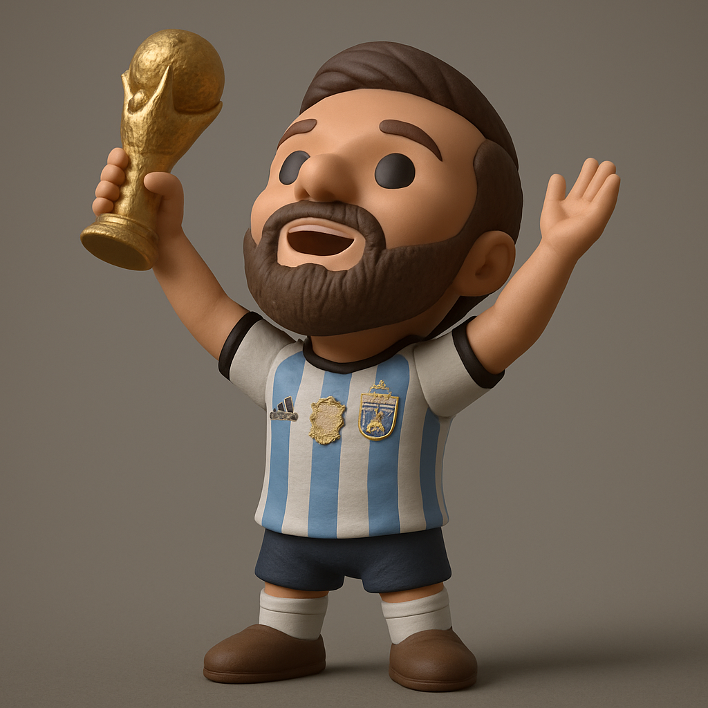 face to 3d model ai-3D portrait printing from photo_Lionel Messi in his glory