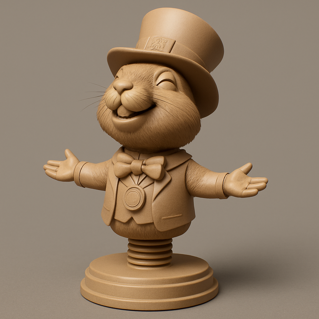 face to 3d model ai-3D portrait printing from photo_Cheery Top Hat Critter Bobblehead