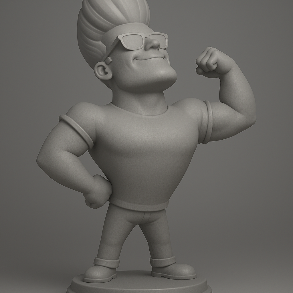 silhouette 3d printer maker-3d portrait printing_Stylish Heroic Figure for 3D Printing