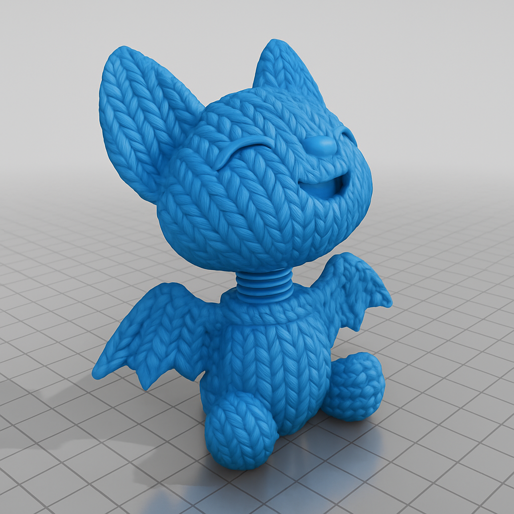 face to 3d model ai-3D portrait printing from photo_Charming Knitted Creature with Articulated Head