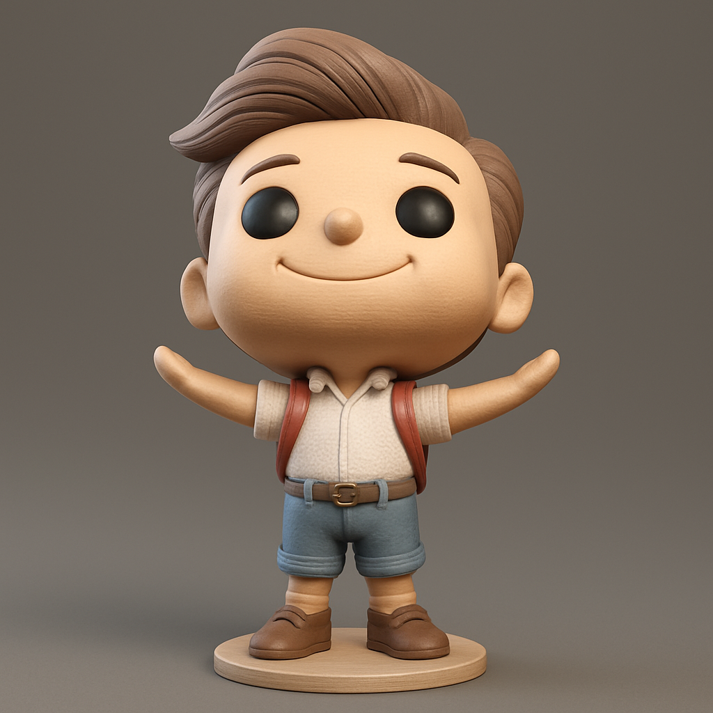 face to 3d model ai-3D portrait printing from photo_Smiling Little Adventurer Figurine - Fun 3D Print!