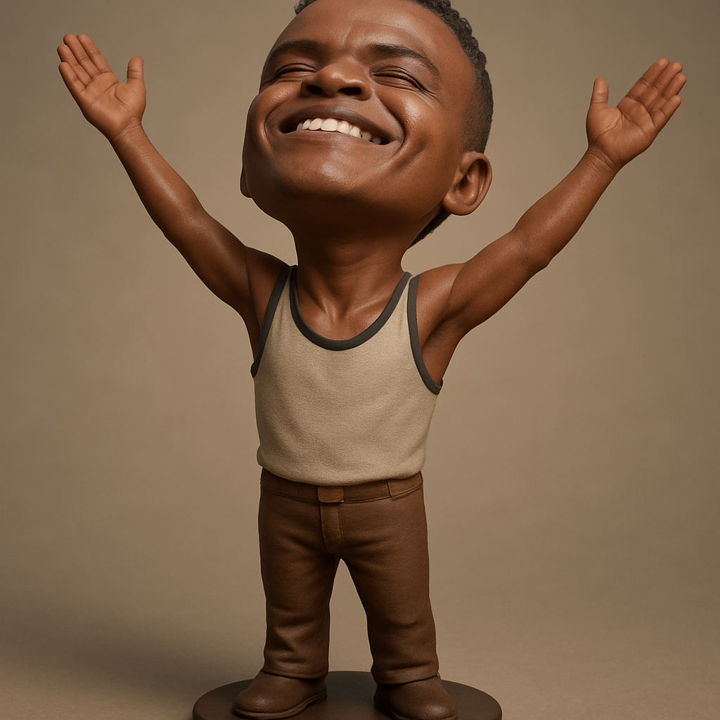face anatomy 3d model-create 3d face model from photo_Big Smile Kid Figurine - Embrace Pure Joy!