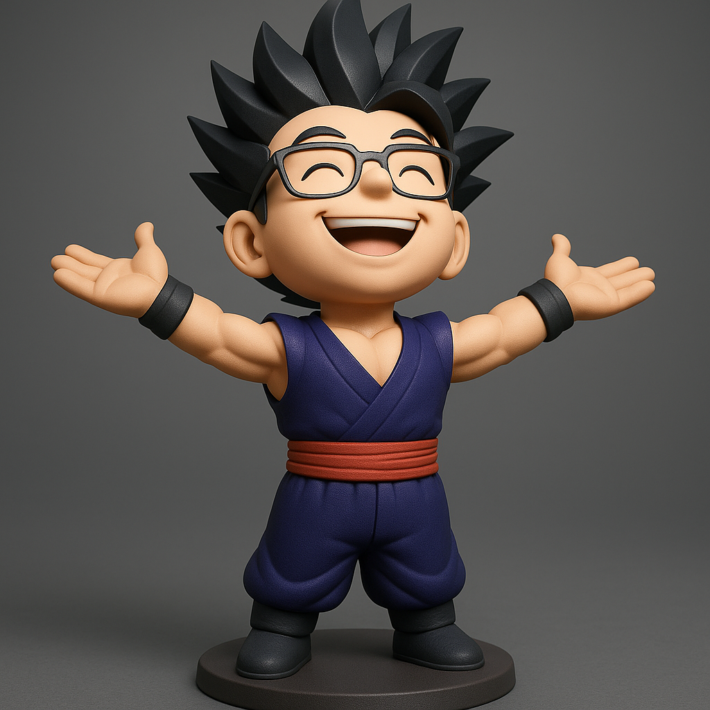 silhouette 3d printer maker-3d portrait printing_Joyful Anime Character Figurine