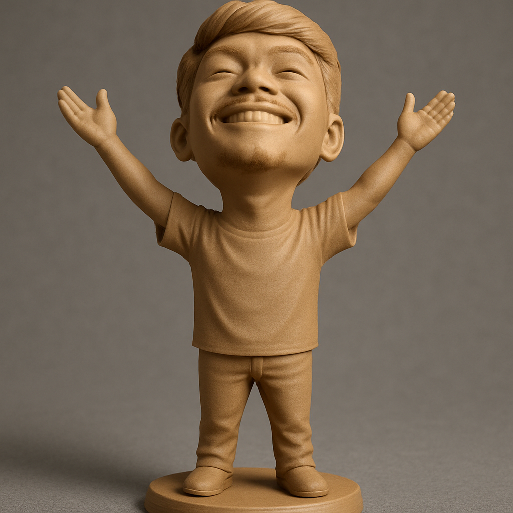 face anatomy 3d model-create 3d face model from photo_Joyful Celebration Man Figurine 3D Print