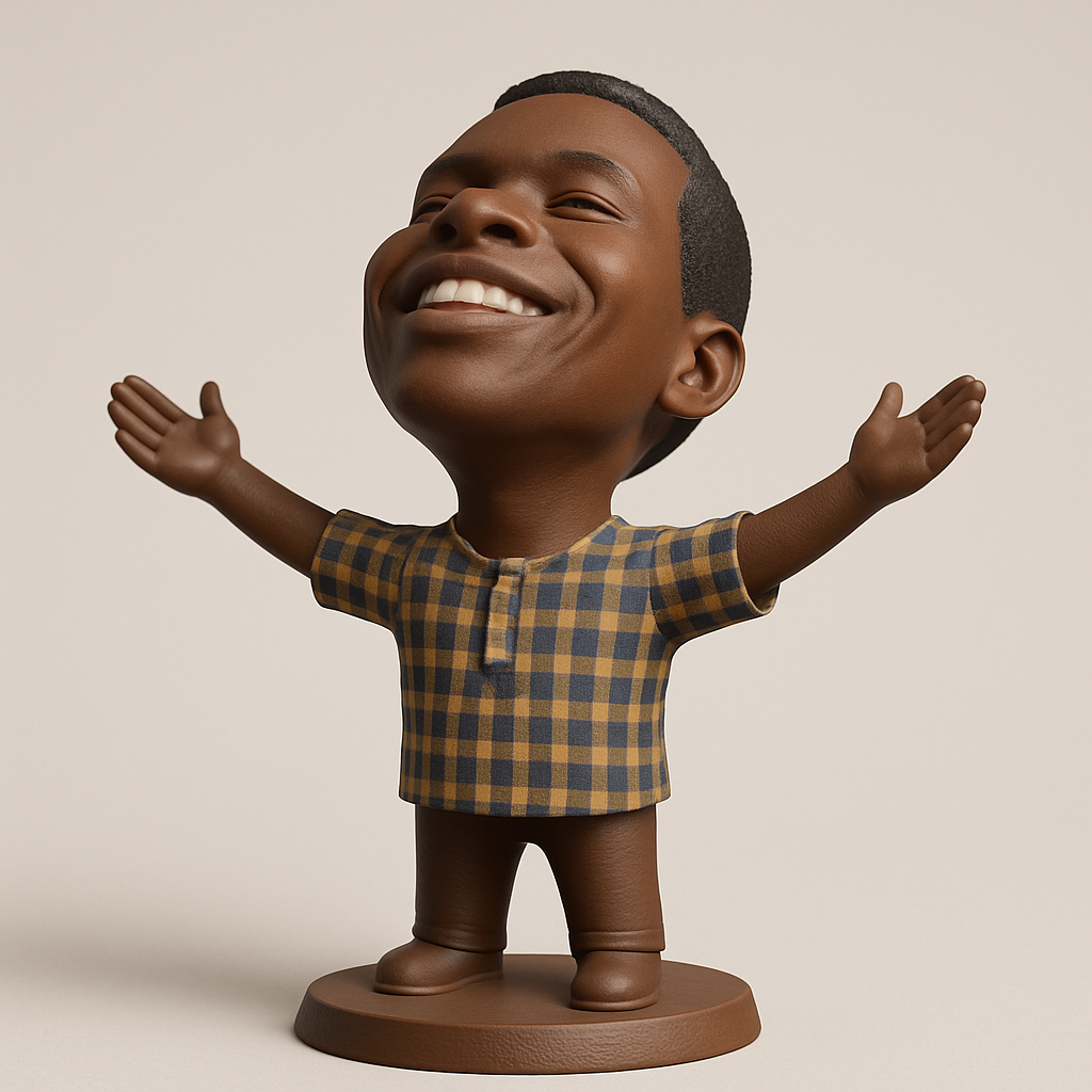 face to 3d model ai-3D portrait printing from photo_Joyful Celebration Figurine: Arms Wide Open!