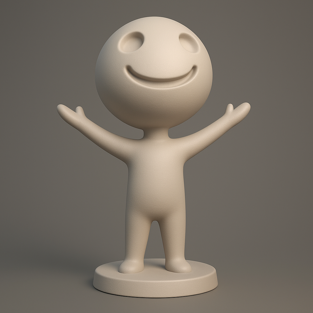 face anatomy 3d model-create 3d face model from photo_Cheerful Character Figure for 3D Printing