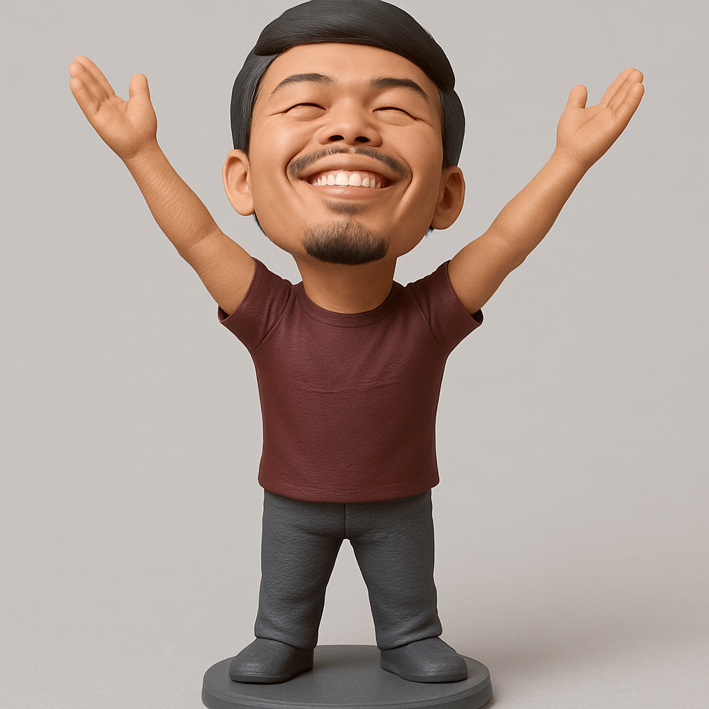 face anatomy 3d model-create 3d face model from photo_Joyful Celebration Figurine: Embrace Success!