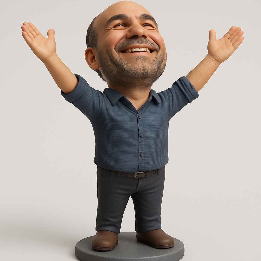face to 3d model ai-3D portrait printing from photo_Uplifting Bobblehead: Celebrate Every Victory!