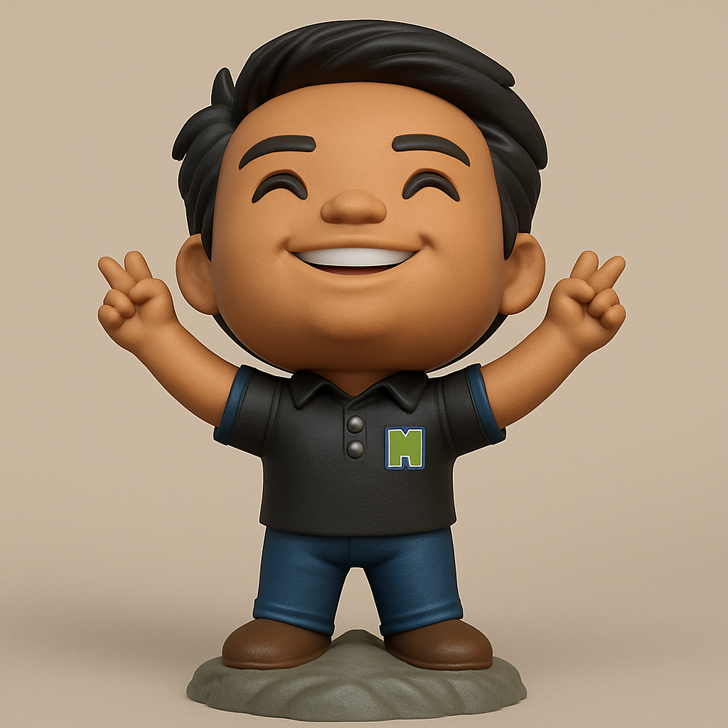 face to 3d model ai-3D portrait printing from photo_Spread Good Vibes: Smiling Peace Sign Desk Buddy