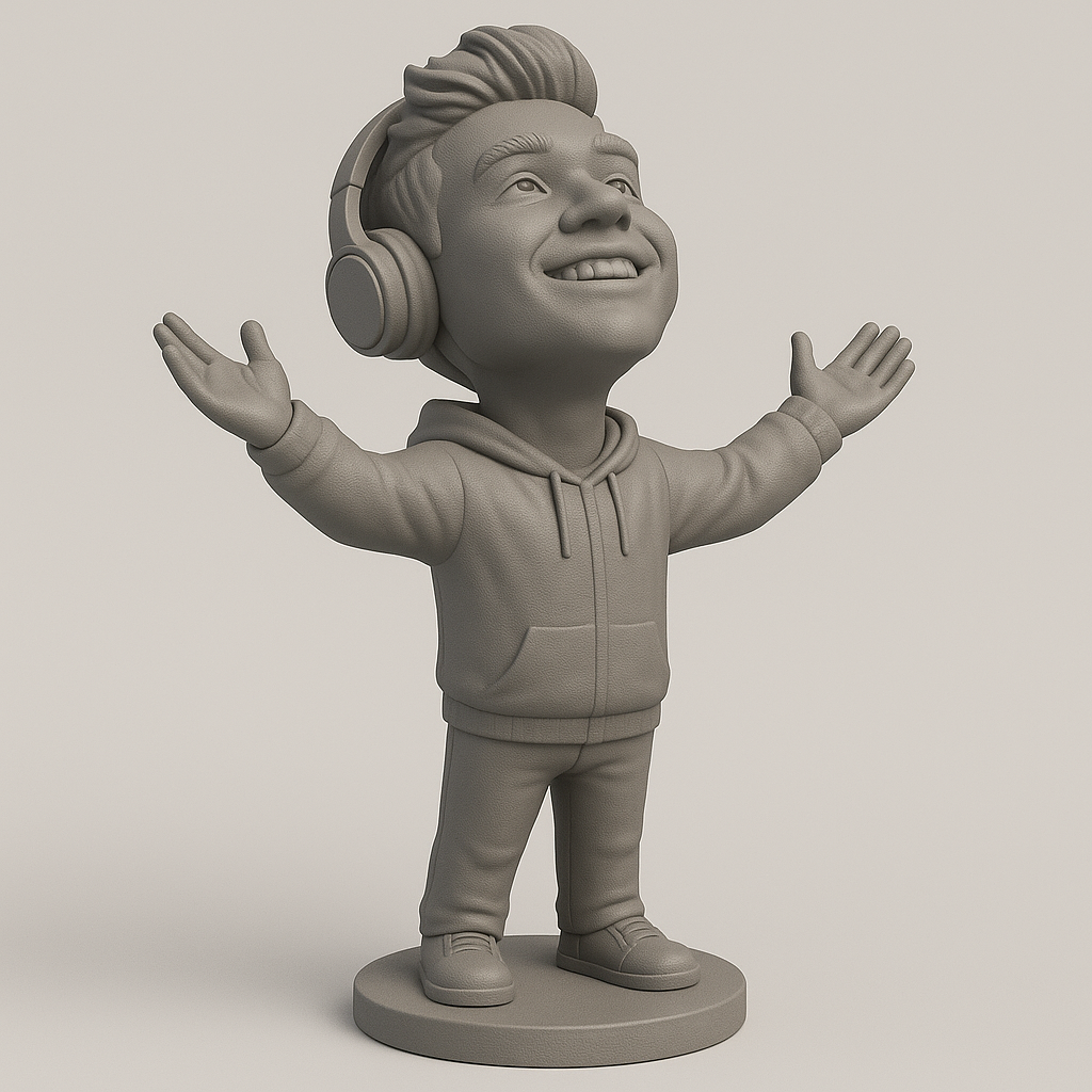 face anatomy 3d model-create 3d face model from photo_Cheerful Music Enthusiast Figurine