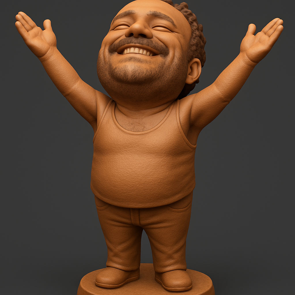 face anatomy 3d model-create 3d face model from photo_Cheerful Embrace Statue: 3D Printable Joy!