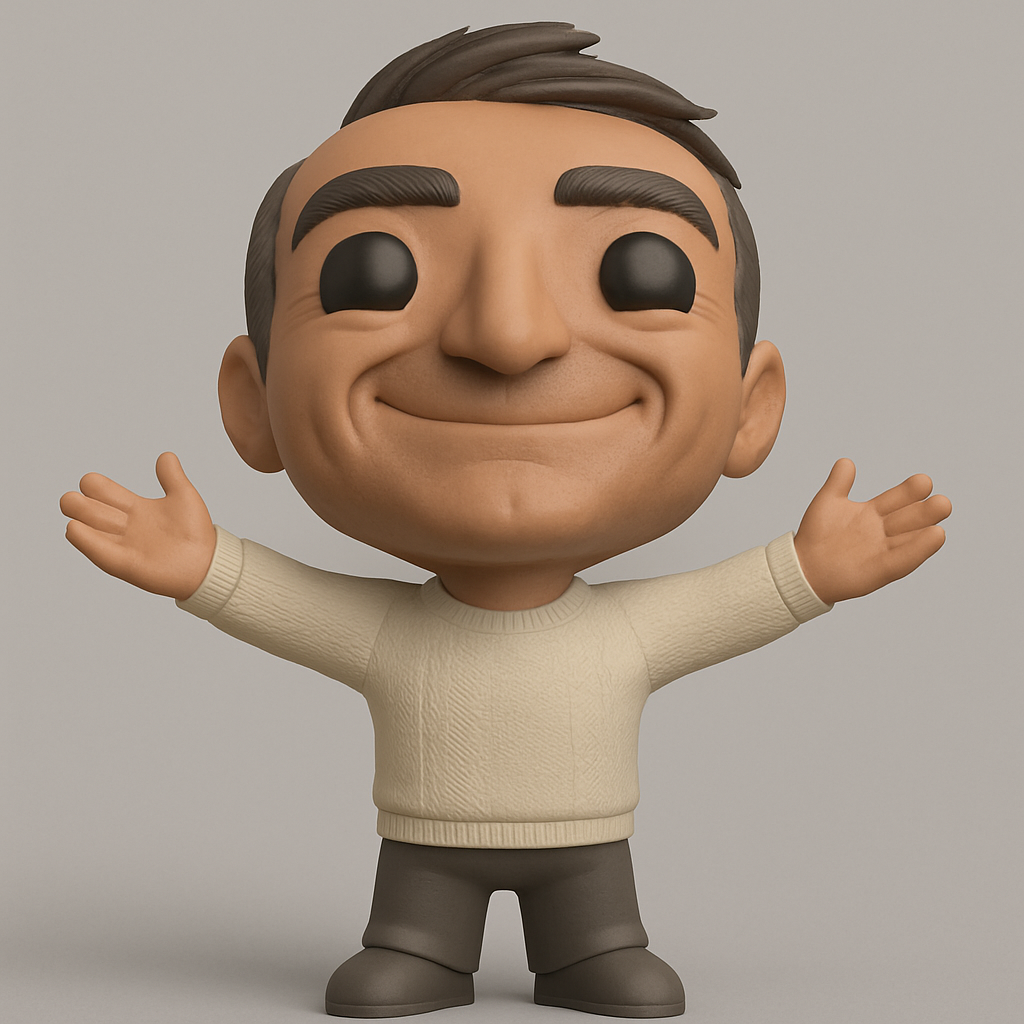 face anatomy 3d model-create 3d face model from photo_Joyful Welcoming Character Figurine - Desktop Friend