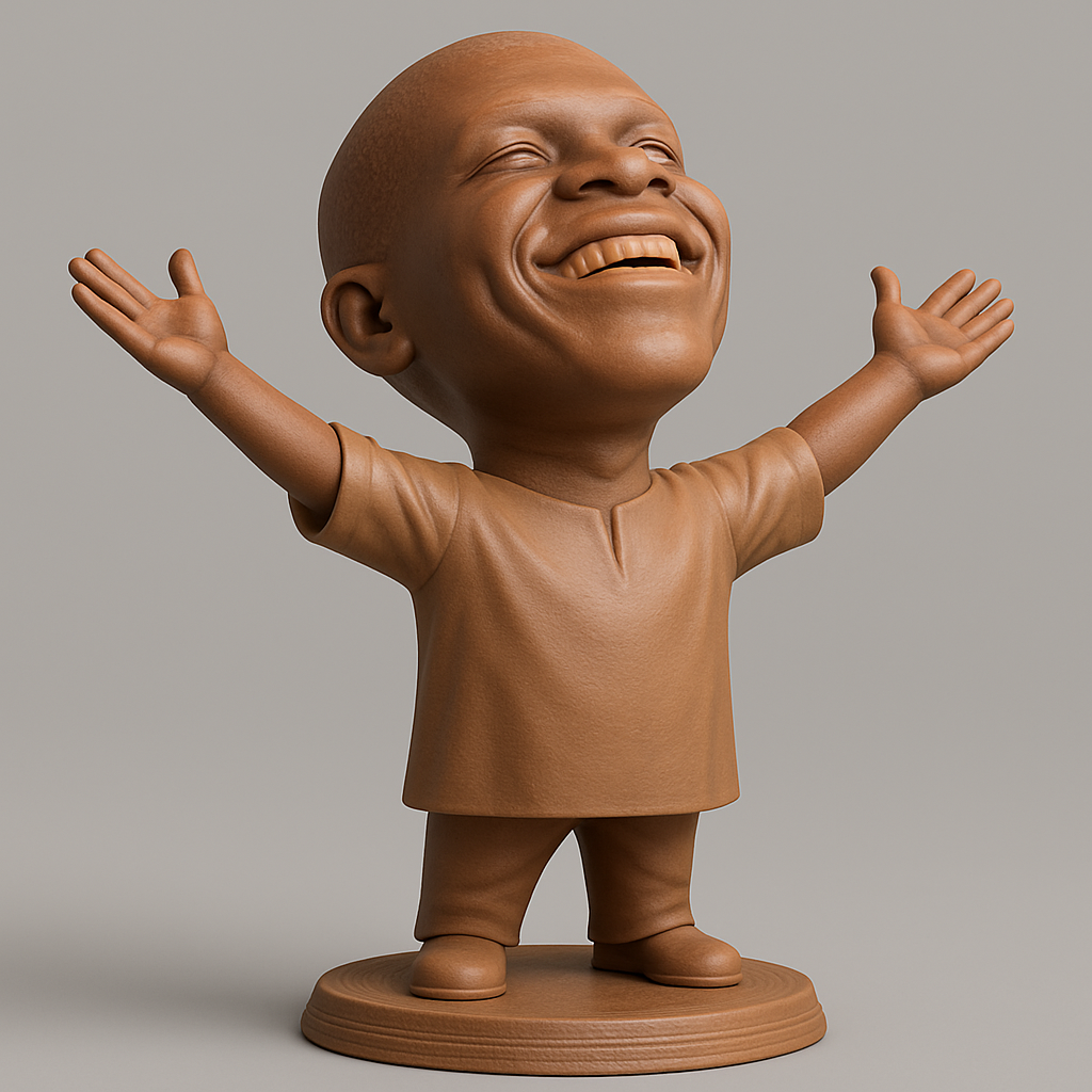 silhouette 3d printer maker-3d portrait printing_Uplifting Happy Man Figurine: Celebrate Life!
