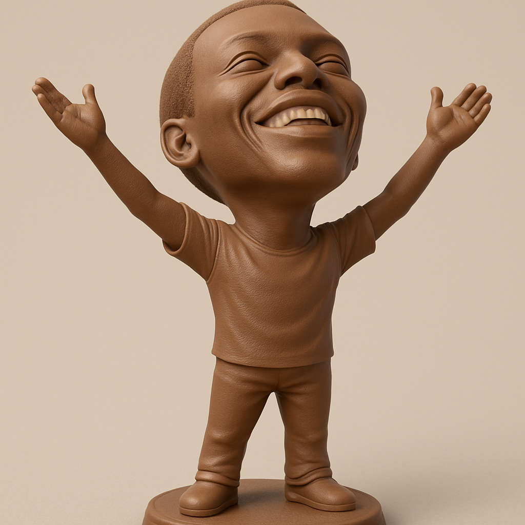 face anatomy 3d model-create 3d face model from photo_Uplifting Laughing Bobblehead - Embrace Joy!