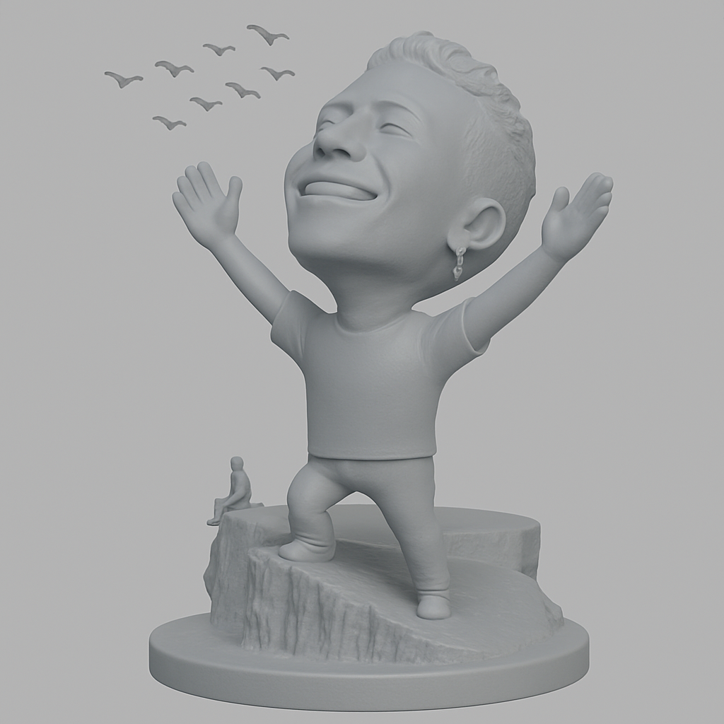 silhouette 3d printer maker-3d portrait printing_Joyful Heights: Embrace Freedom 3D Print