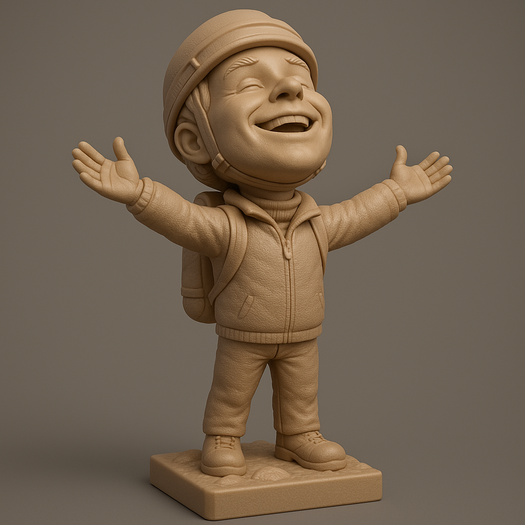 silhouette 3d printer maker-3d portrait printing_Joyful Adventurer 3D Figure