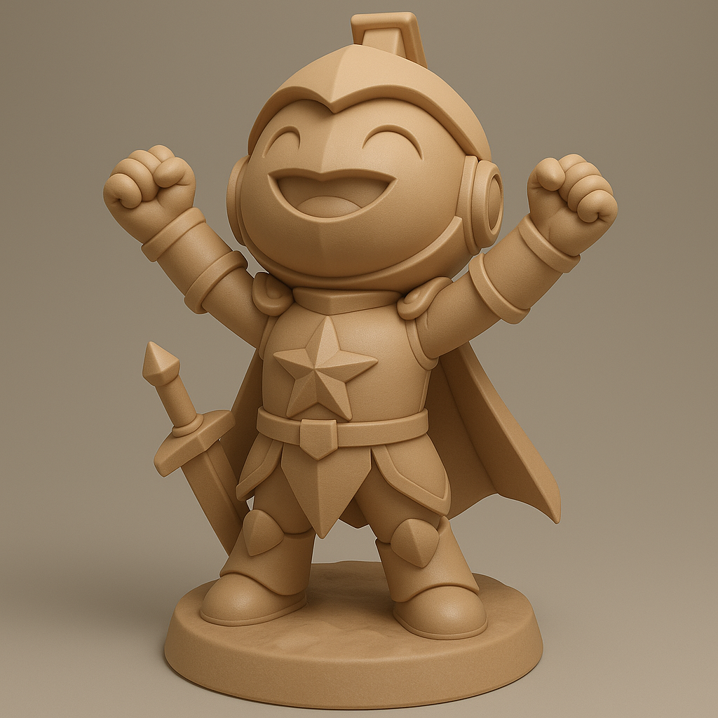 face anatomy 3d model-create 3d face model from photo_Cheerful Knight Figure for 3D Printing