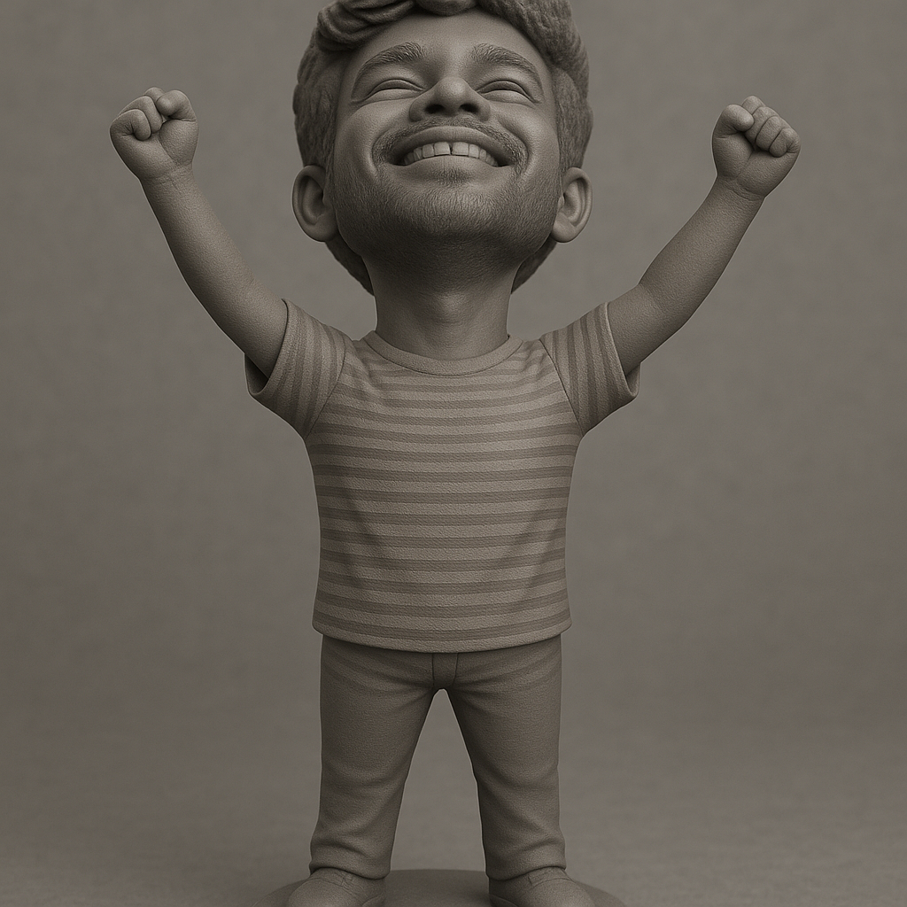 face anatomy 3d model-create 3d face model from photo_Joyful Victory Pose Figure