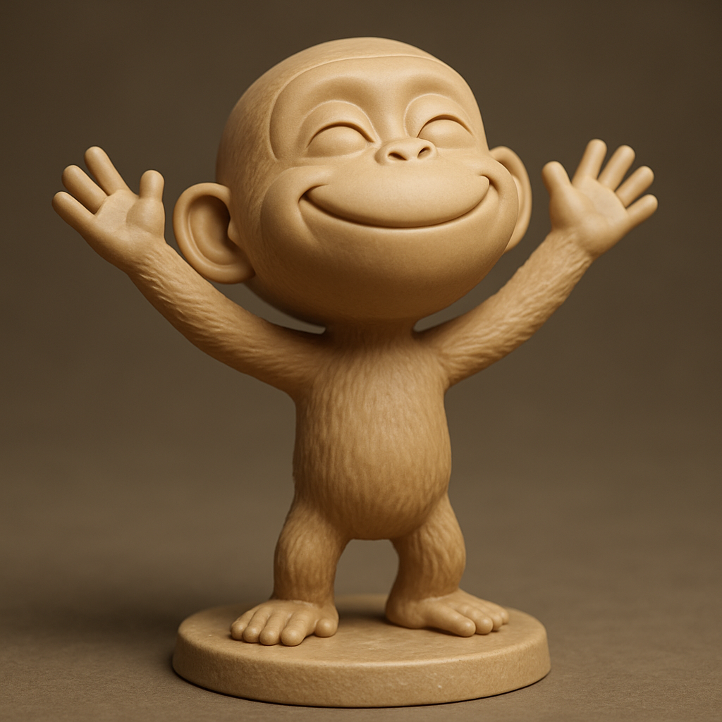 face anatomy 3d model-create 3d face model from photo_Joyful Monkey Figurine: Instant Smile Decor