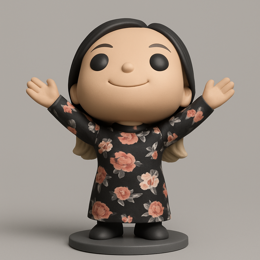 face to 3d model ai-3D portrait printing from photo_Joyful Floral Dress Girl - Charming Collectible Print