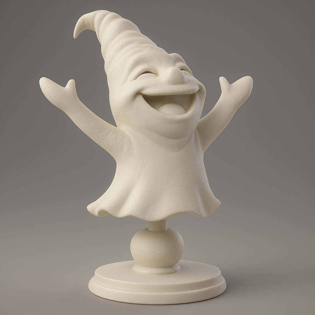 face anatomy 3d model-create 3d face model from photo_Smiling Ghost Buddy Figurine - Spread Daily Joy!