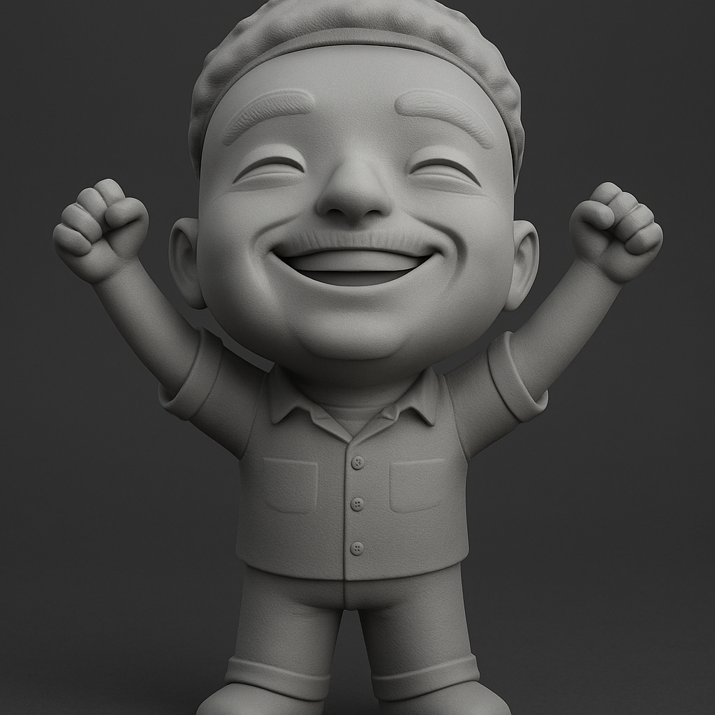face to 3d model ai-3D portrait printing from photo_Chibi Celebration Guy - Print Pure Joy!