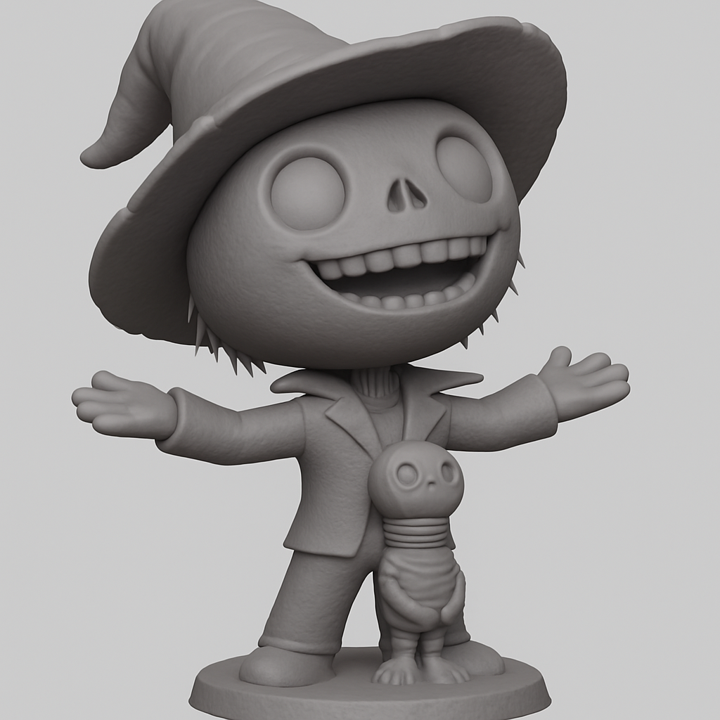 face to 3d model ai-3D portrait printing from photo_Charming Scarecrow & Alien Duo - Perfect 3D Print!