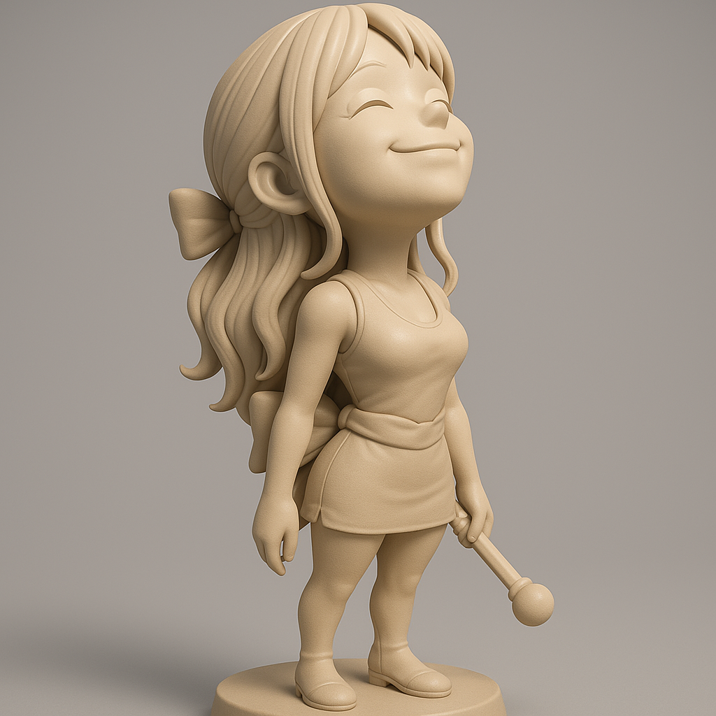 face anatomy 3d model-create 3d face model from photo_Charming Character Figurine for 3D Printing