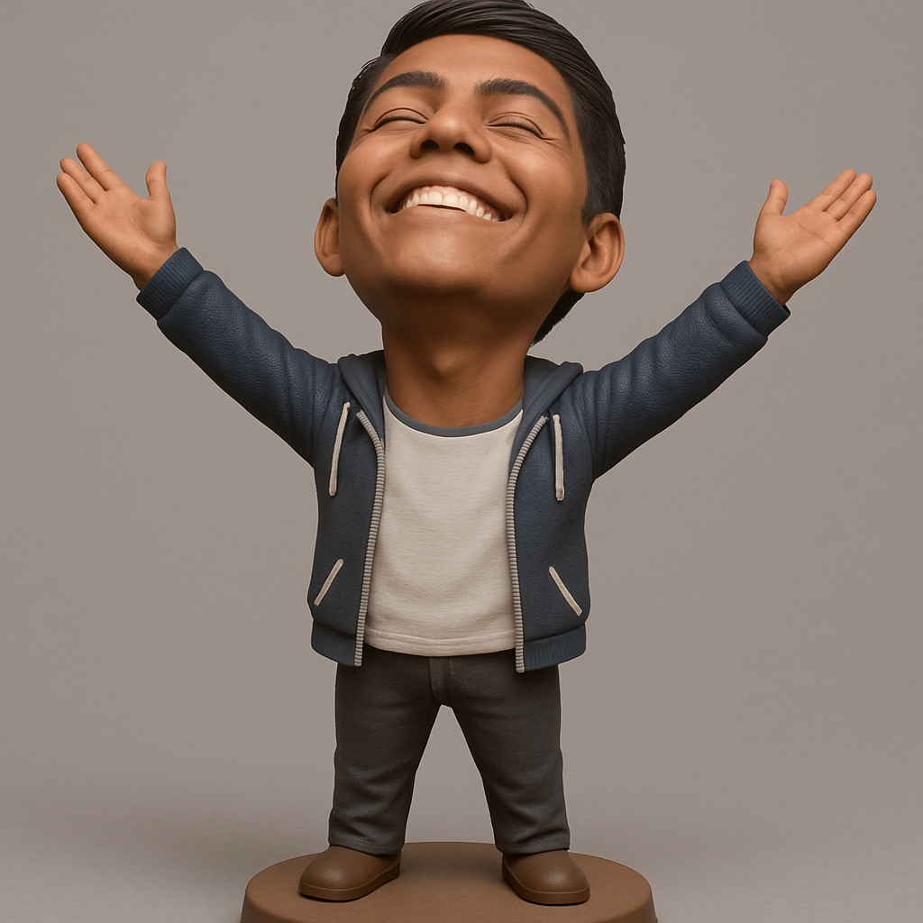 face anatomy 3d model-create 3d face model from photo_Joyful Embrace Figurine - Celebrate Success 3D Print