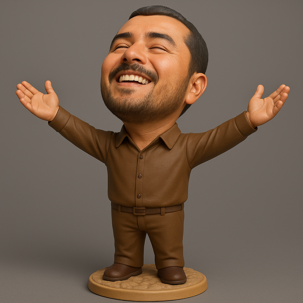 face anatomy 3d model-create 3d face model from photo_Joyful Character Figurine for 3D Printing