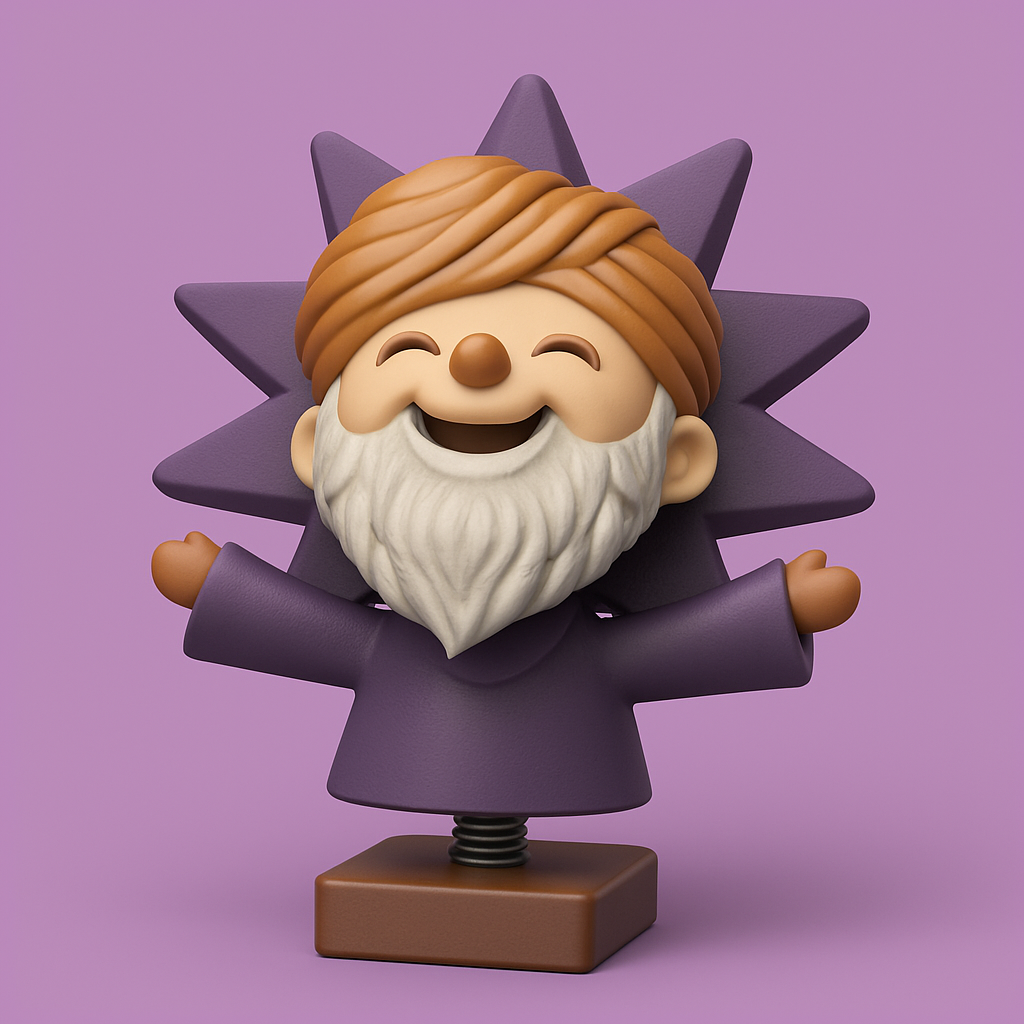 silhouette 3d printer maker-3d portrait printing_Cheerful Wise Man Figurine for 3D Printing