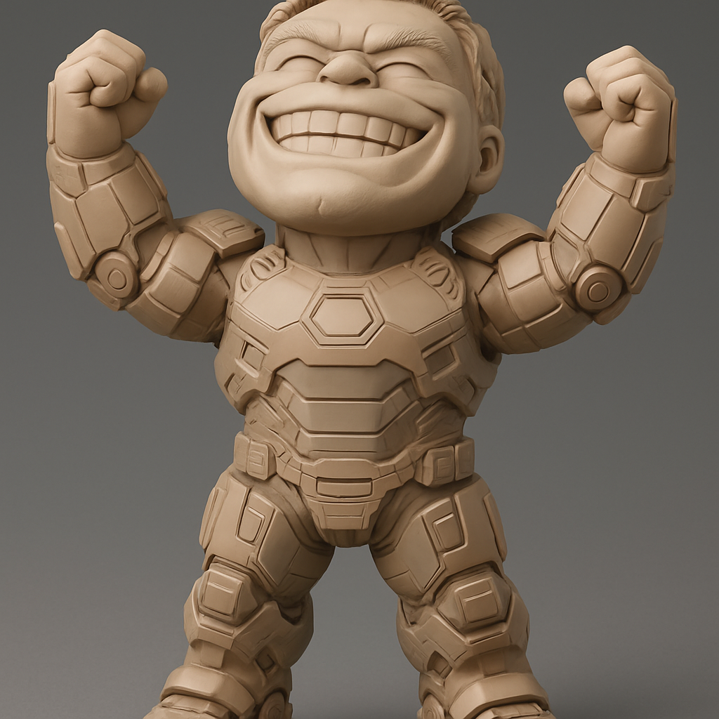 silhouette 3d printer maker-3d portrait printing_Heroic Pose 3D Figure for Printing