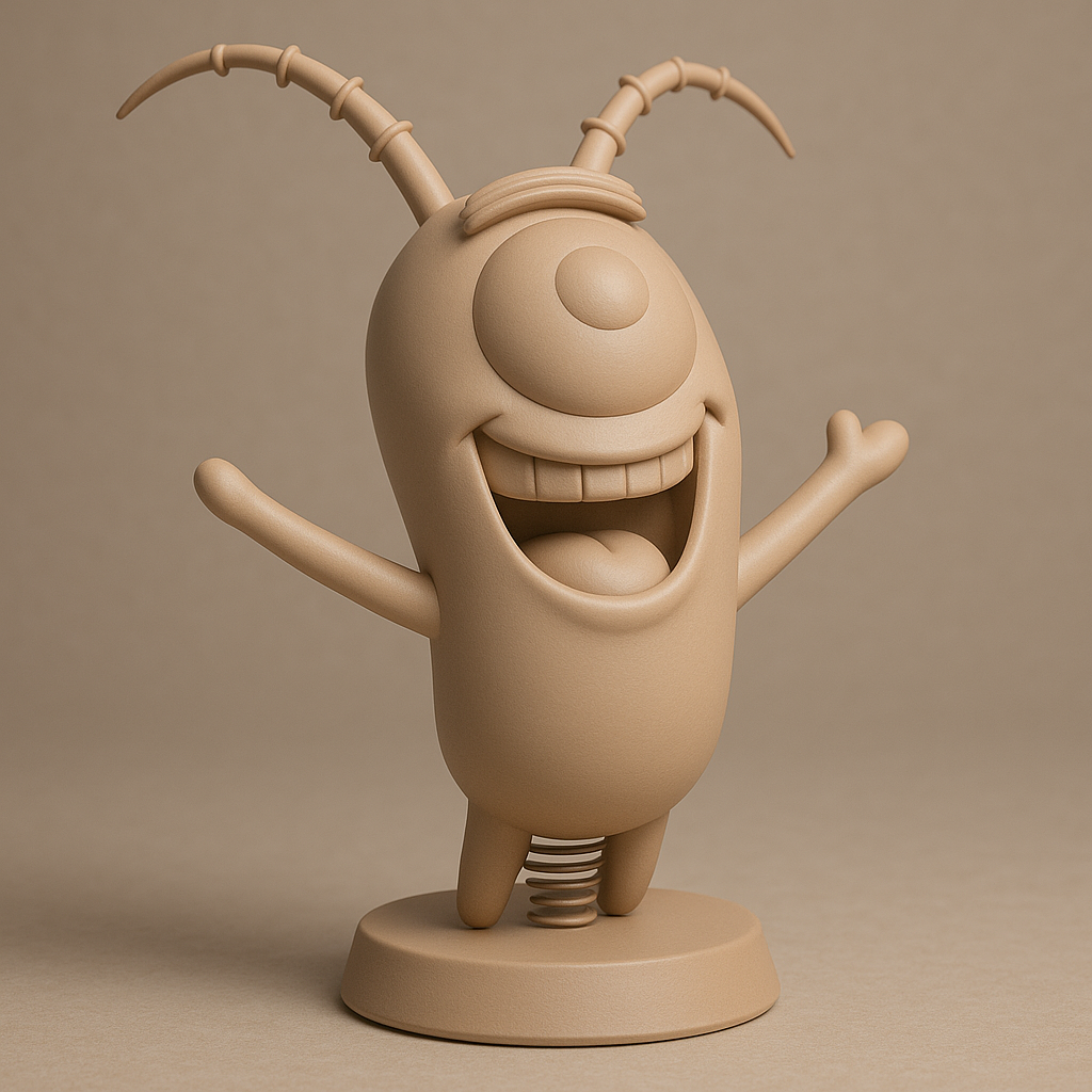 silhouette 3d printer maker-3d portrait printing_Cheerful Character Figurine for 3D Printing