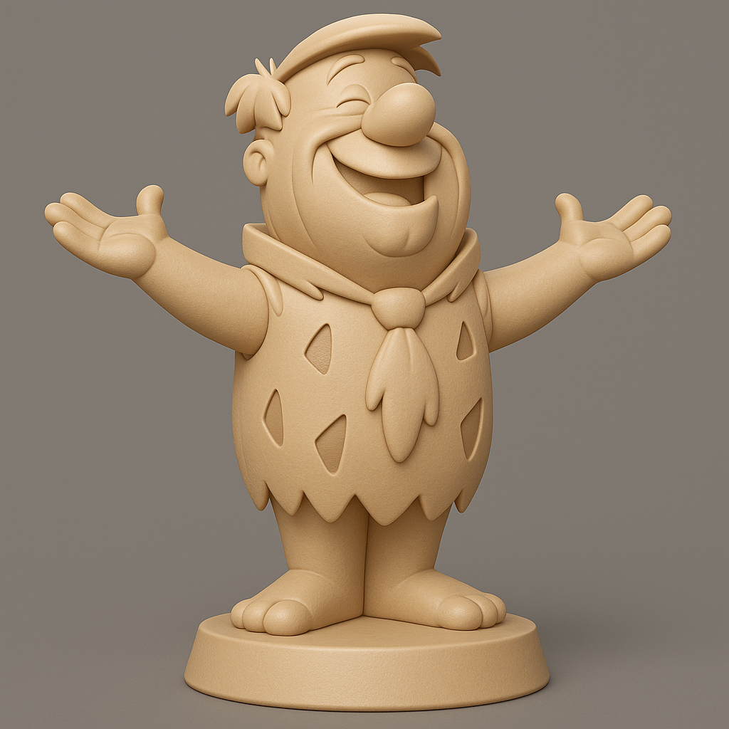 silhouette 3d printer maker-3d portrait printing_Cheerful Prehistoric Character Statue