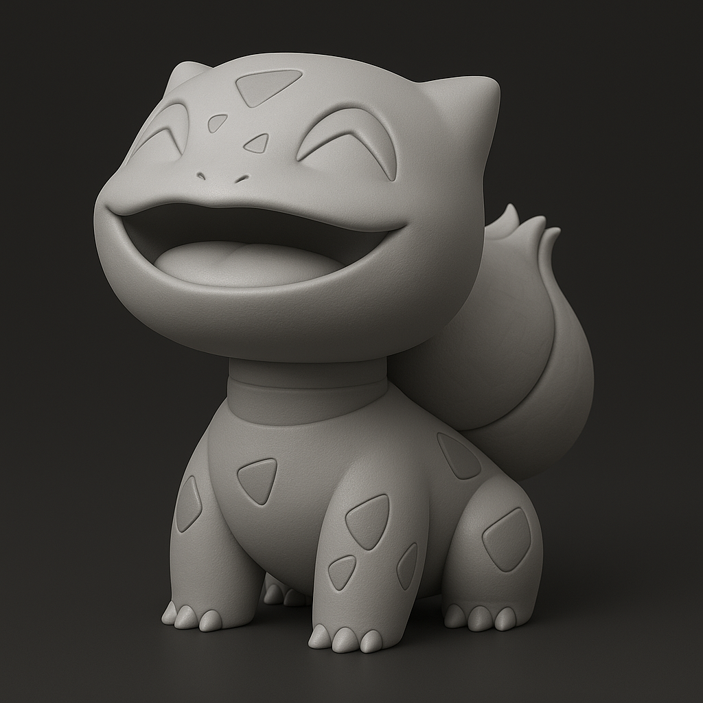 silhouette 3d printer maker-3d portrait printing_Cute Bulbasaur Figurine for 3D Printing
