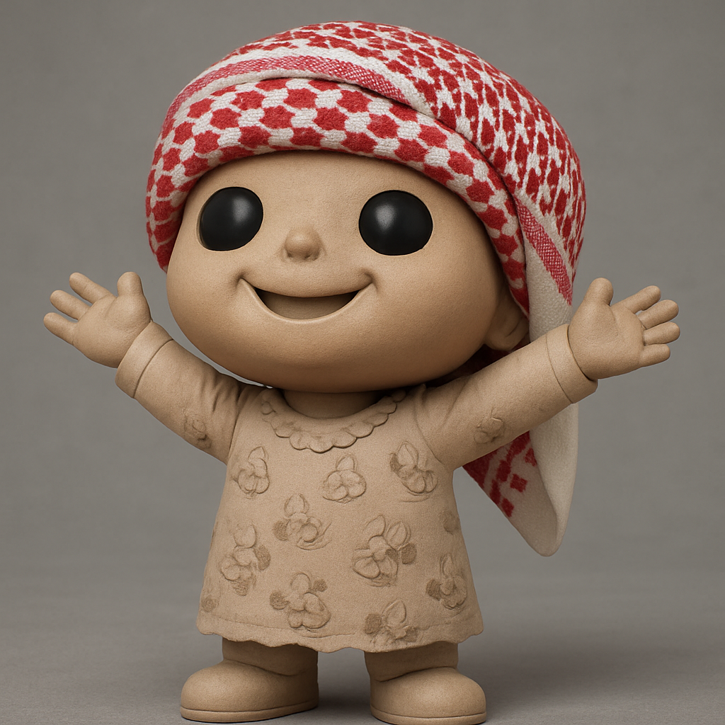 face anatomy 3d model-create 3d face model from photo_Joyful Keffiyeh Child Figurine - Cultural Decor Print